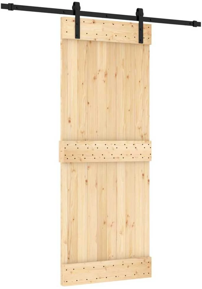 Slankios durys Natūrali ir juoda 80 x 210 cm