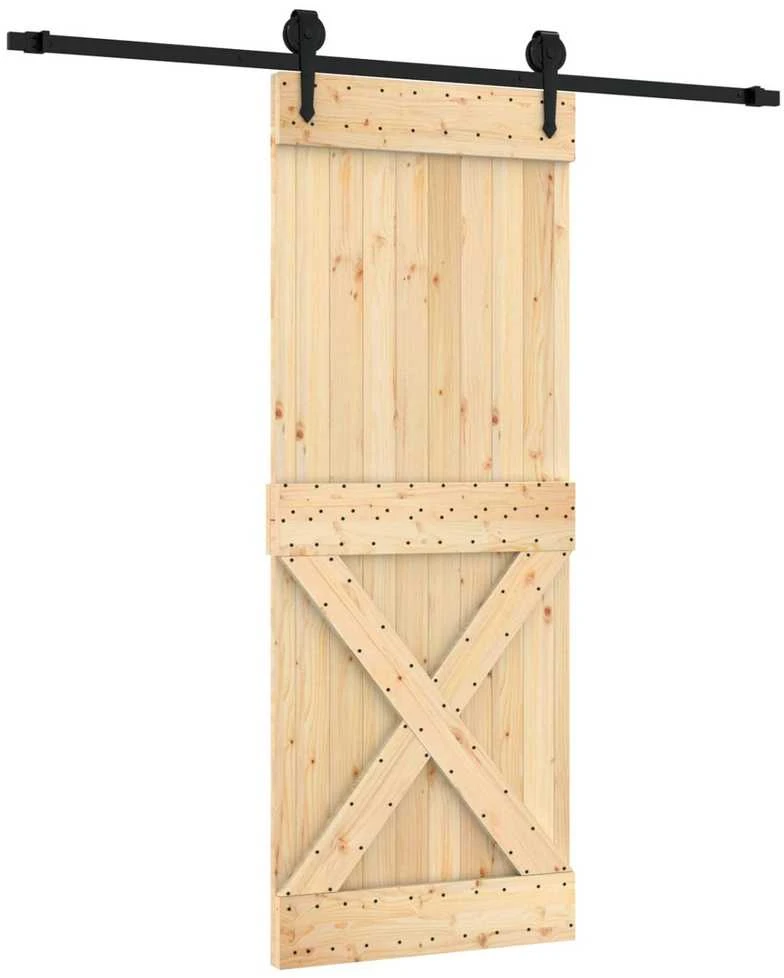 Slankios durys Natūrali ir juoda 80 x 210 cm
