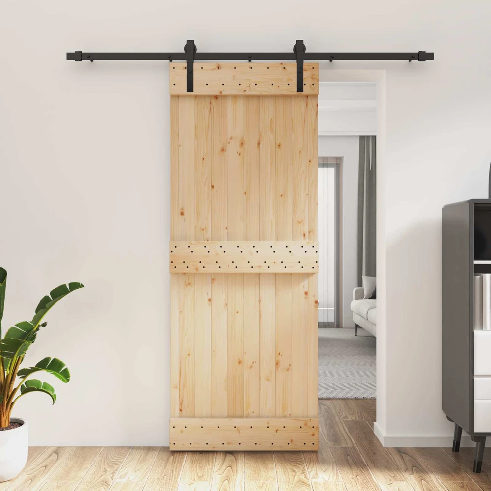 Slankios durys Natūrali ir juoda 80 x 210 cm