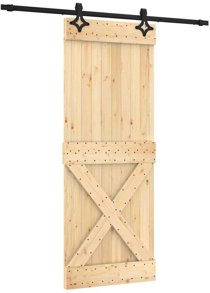 Slankios durys 80 x 210 cm Natūrali ir juoda