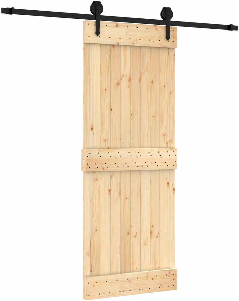 Slankios durys Natūrali ir juoda 80 x 210 cm
