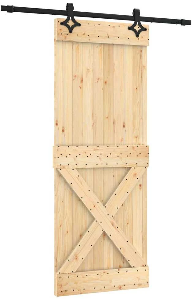 Slankios durys 80 x 210 cm Natūrali ir juoda
