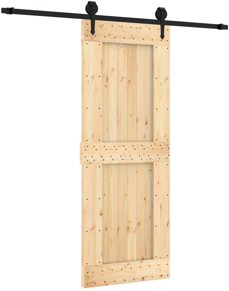 Slankios durys Natūrali ir juoda 80 x 210 cm