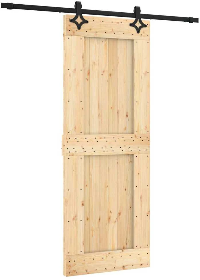 Slankios durys 80 x 210 cm Natūrali ir juoda