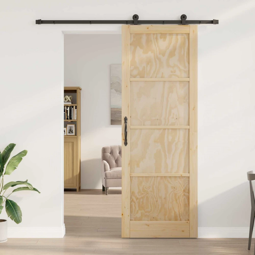 Slankios durys Natūrali ir juoda 83 x 232 cm