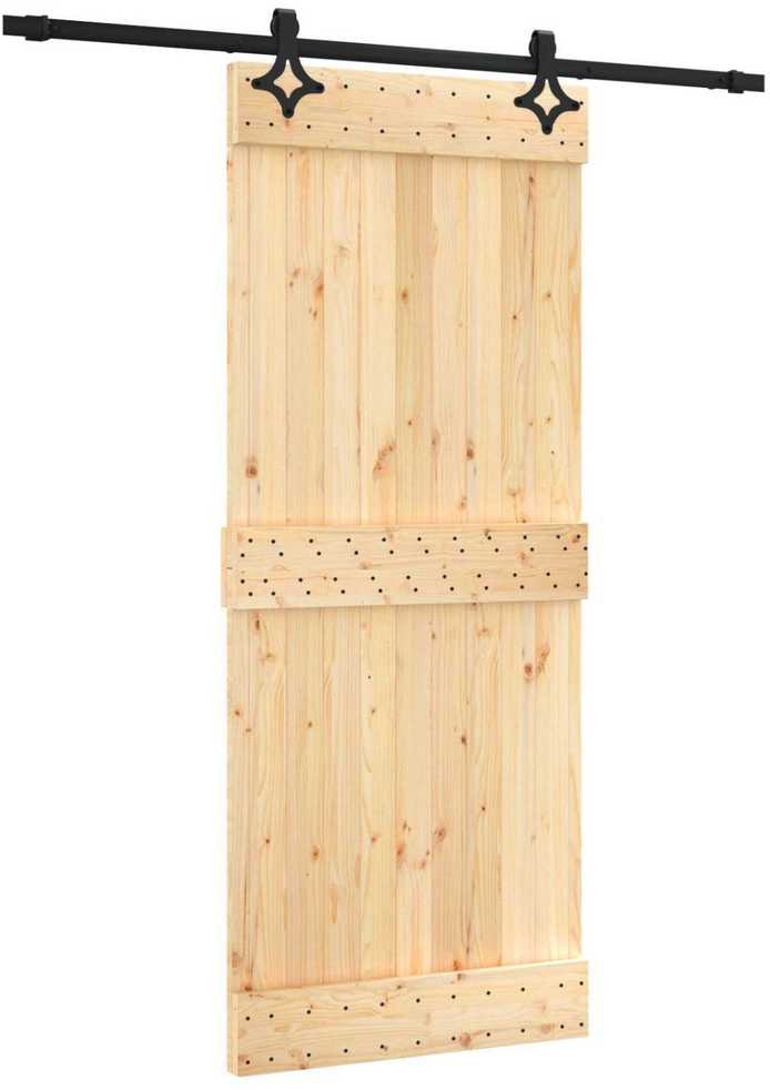 Slankios durys 85 x 210 cm Natūrali ir juoda