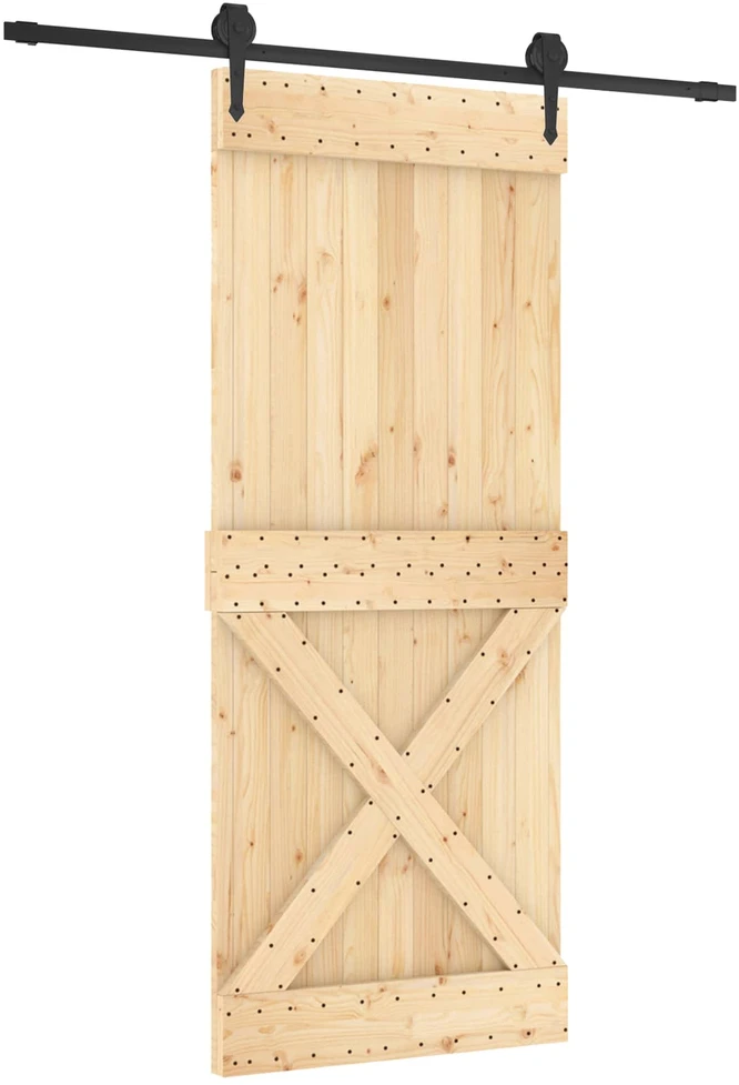 Slankios durys Natūrali ir juoda 85 x 210 cm