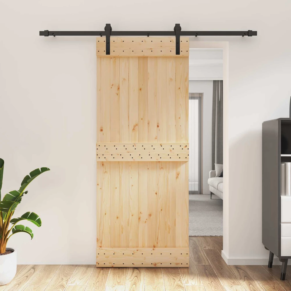 Slankios durys Natūrali ir juoda 85 x 210 cm