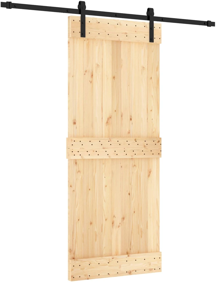 Slankios durys Natūrali ir juoda 85 x 210 cm