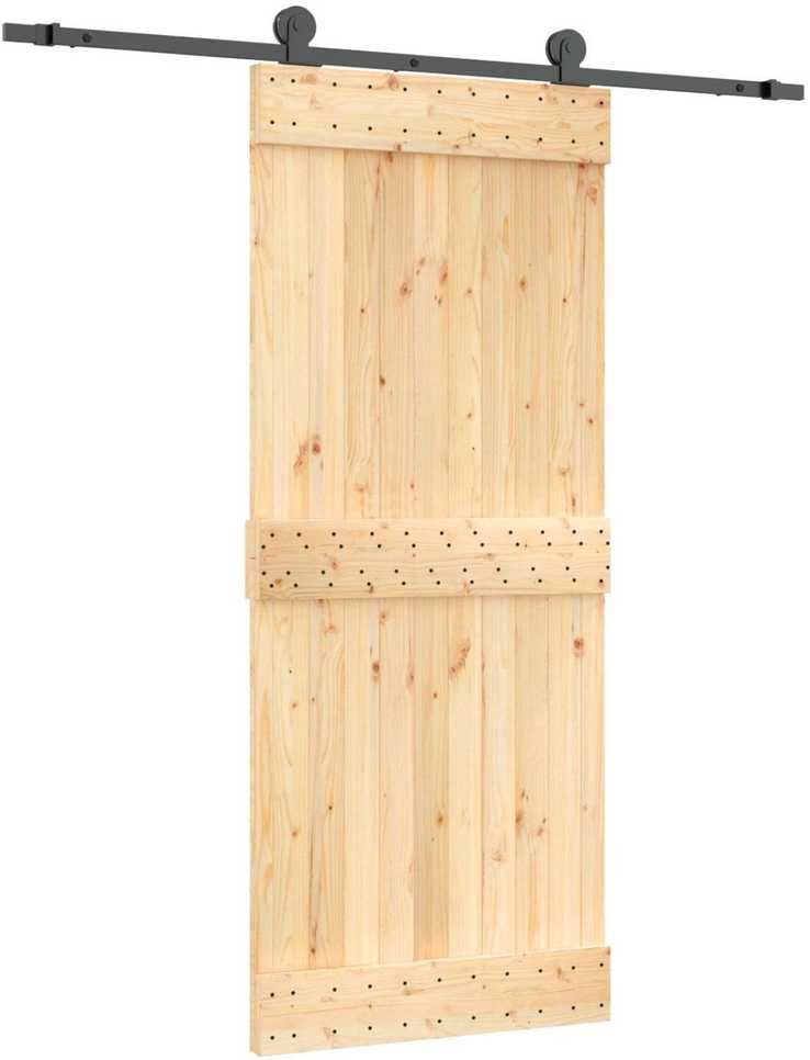 Slankios durys 85 x 210 cm Natūrali ir juoda