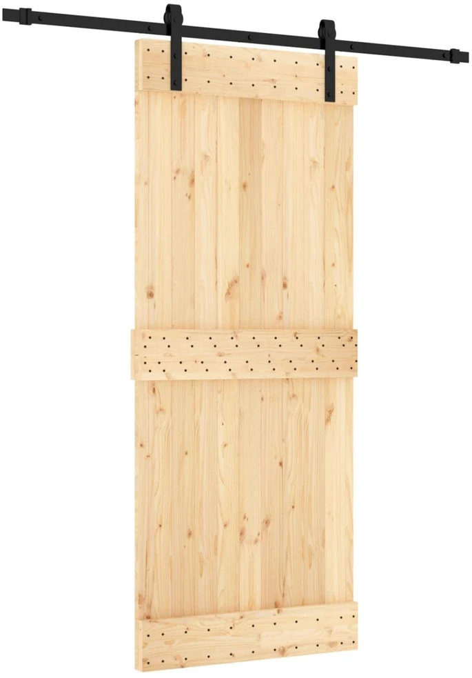 Slankios durys Natūrali ir juoda 85 x 210 cm