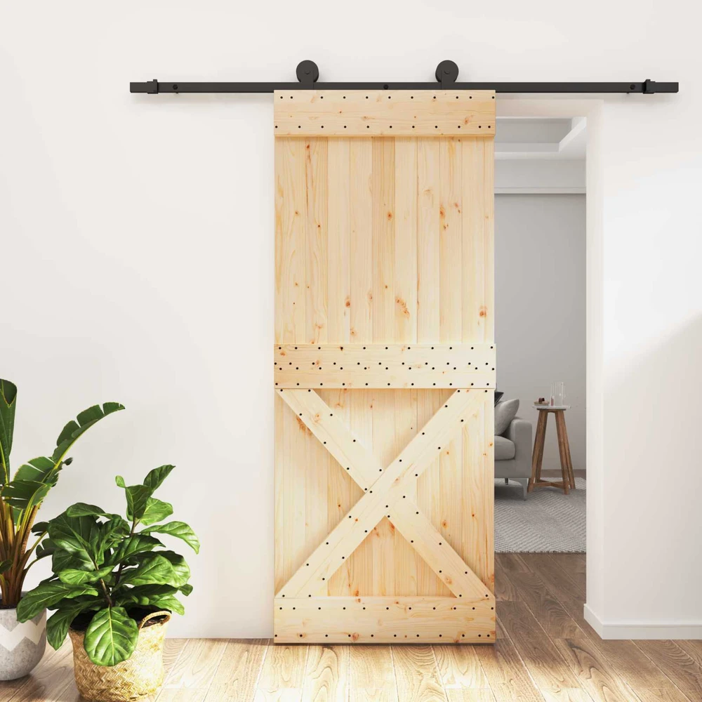 Slankios durys Natūrali ir juoda 85 x 210 cm
