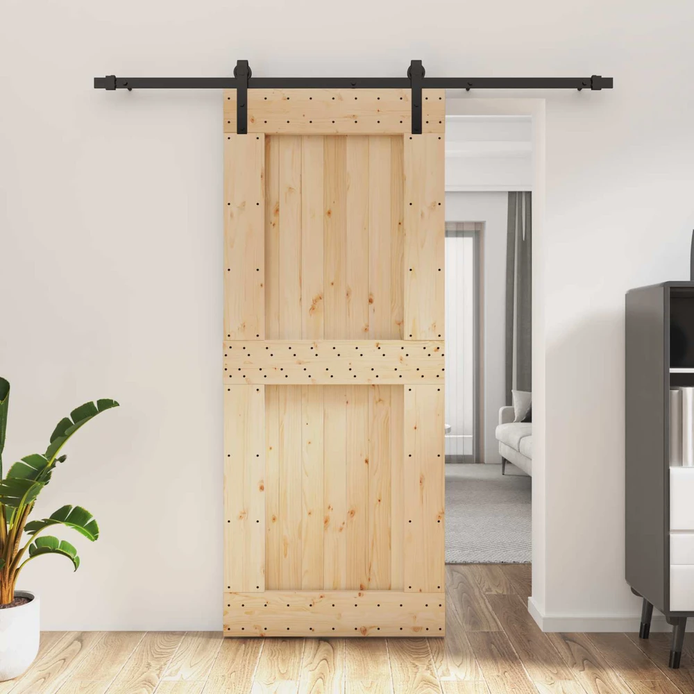 Slankios durys Natūrali ir juoda 85 x 210 cm