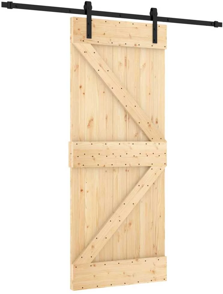 Slankios durys 85 x 210 cm Natūrali ir juoda