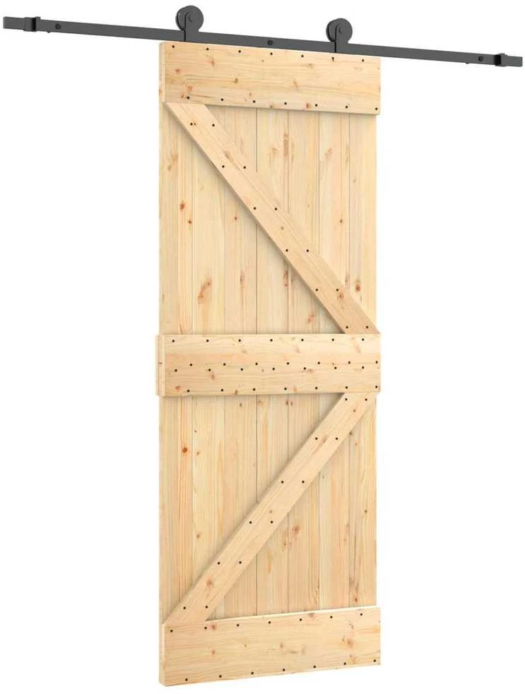 Slankios durys 85 x 210 cm Natūrali ir juoda