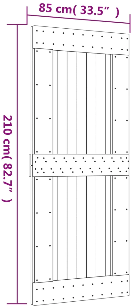 Slankios durys Natūrali ir juoda 85 x 210 cm
