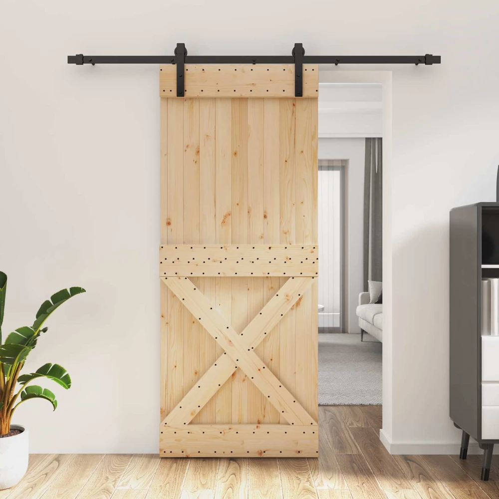 Slankios durys Natūrali ir juoda 85 x 210 cm
