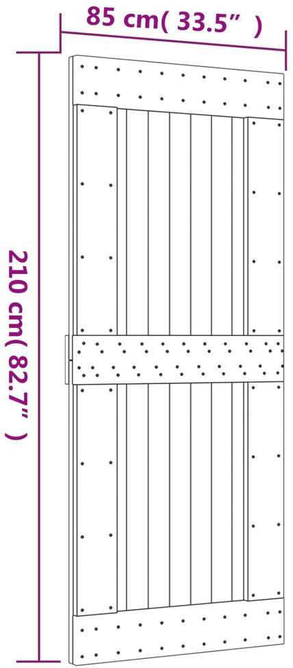 Slankios durys Natūrali ir juoda 85 x 210 cm