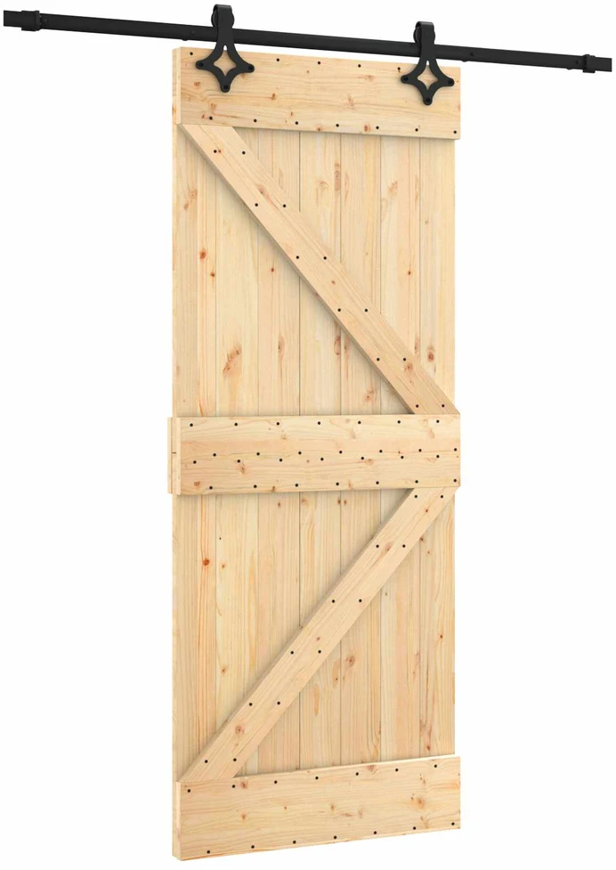 Slankios durys Natūrali ir juoda 85 x 210 cm