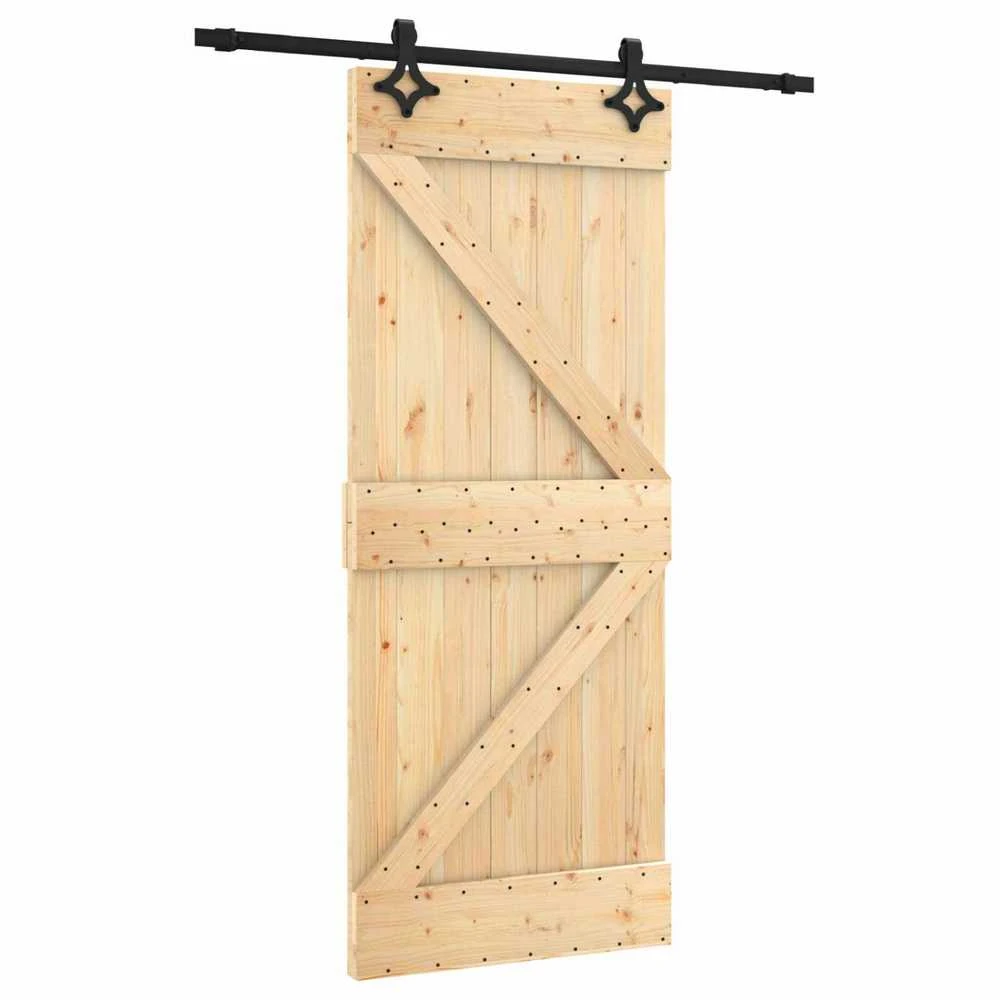 Slankios durys 85 x 210 cm Natūrali ir juoda