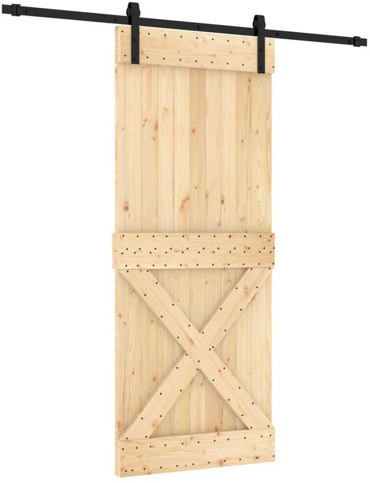 Slankios durys Natūrali ir juoda 85 x 210 cm
