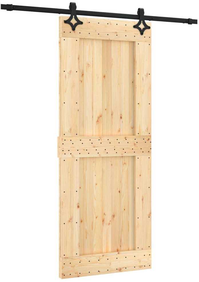 Slankios durys 85 x 210 cm Natūrali ir juoda