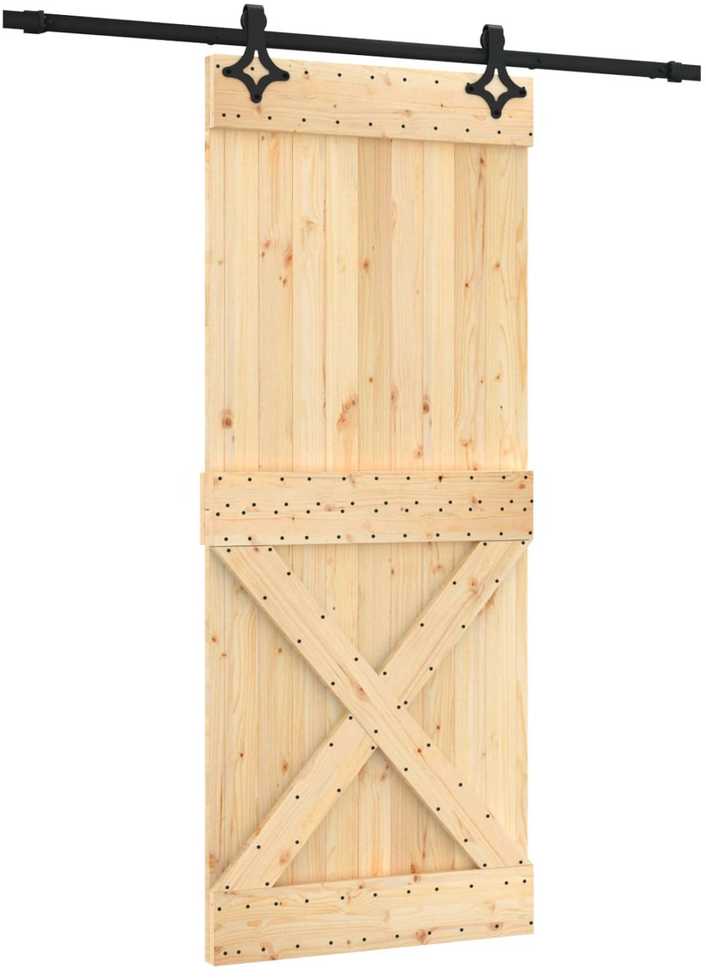 Slankios durys 85 x 210 cm Natūrali ir juoda