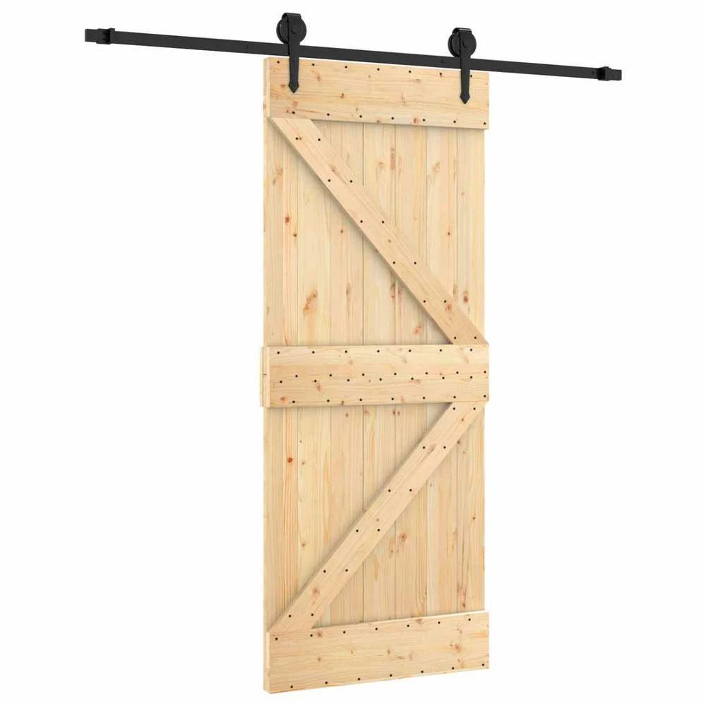 Slankios durys 85 x 210 cm Natūrali ir juoda