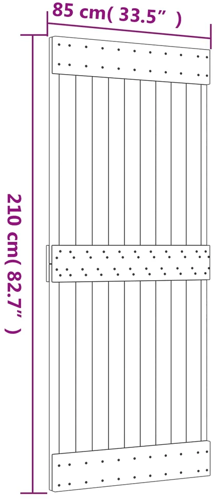 Slankios durys Natūrali ir juoda 85 x 210 cm