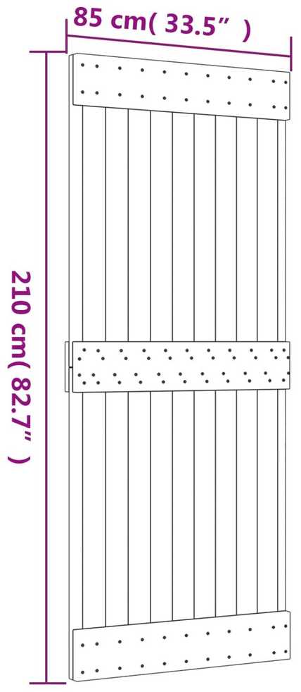 Slankios durys 85 x 210 cm Natūrali ir juoda