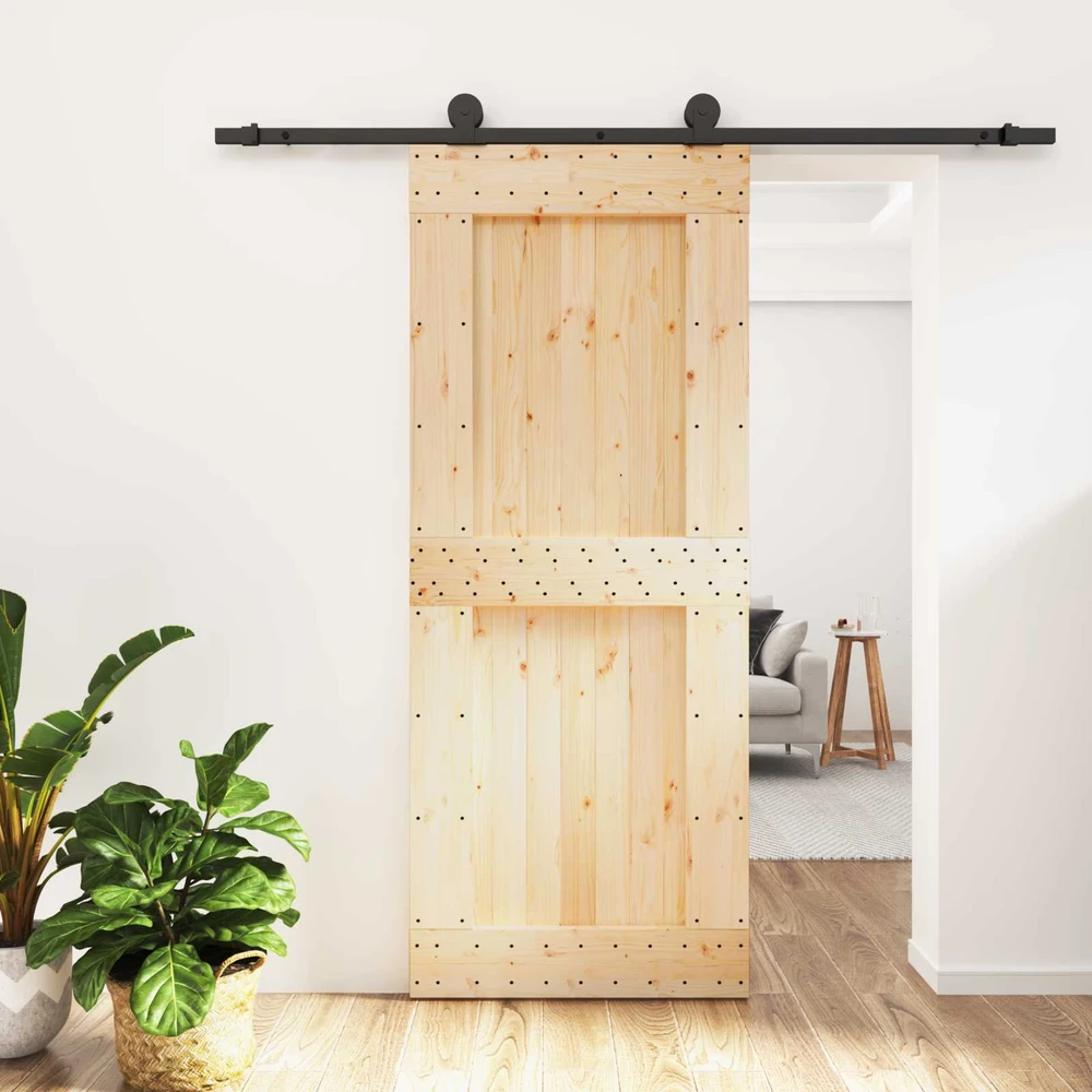 Slankios durys Natūrali ir juoda 85 x 210 cm