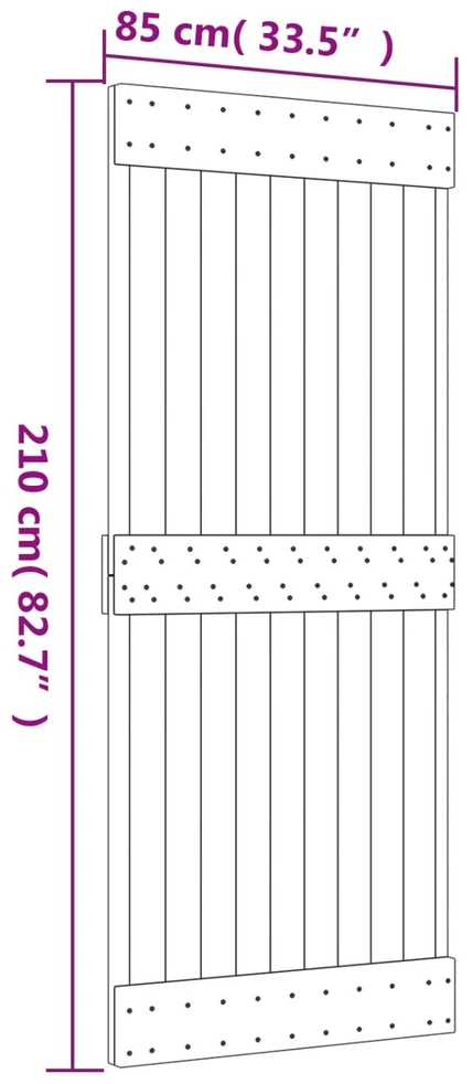 Slankios durys Natūrali ir juoda 85 x 210 cm
