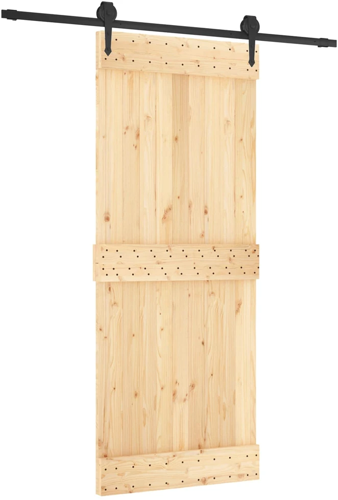 Slankios durys Natūrali ir juoda 85 x 210 cm