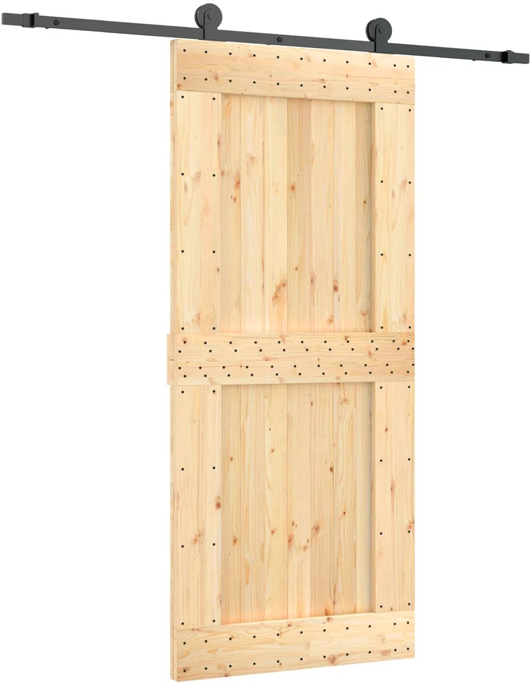 Slankios durys Natūrali ir juoda 90 x 210 cm