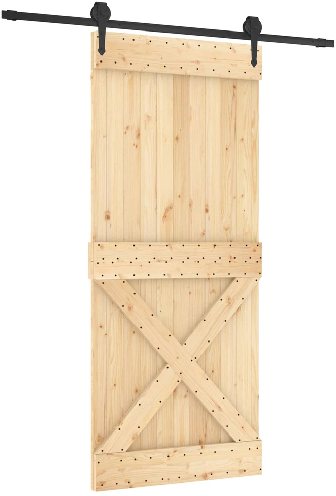 Slankios durys Natūrali ir juoda 90 x 210 cm