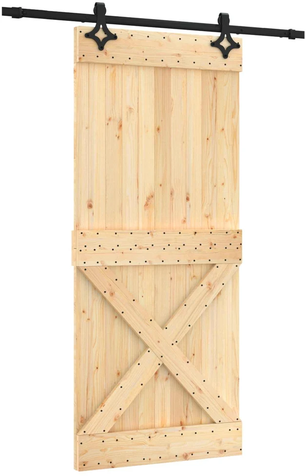 Slankios durys Natūrali ir juoda 90 x 210 cm
