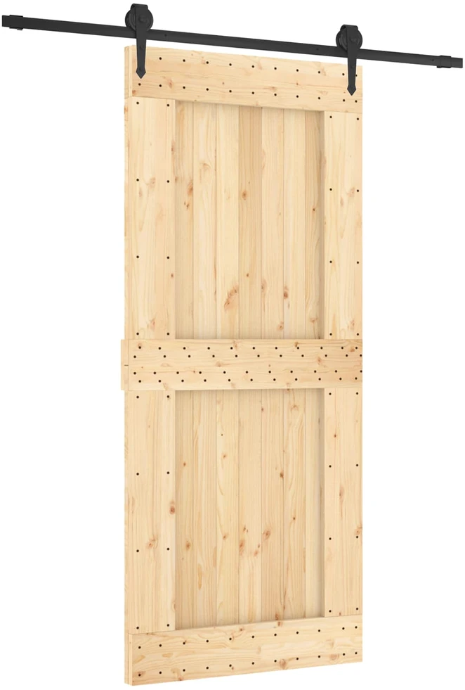 Slankios durys Natūrali ir juoda 90 x 210 cm