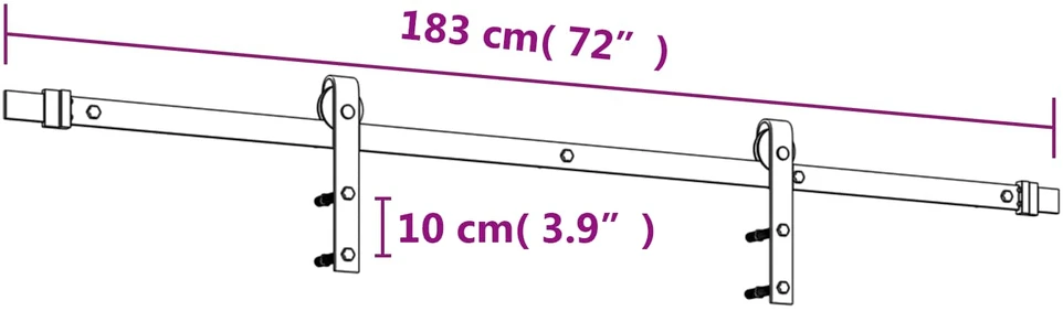 Slankios durys Natūrali ir juoda 90 x 210 cm
