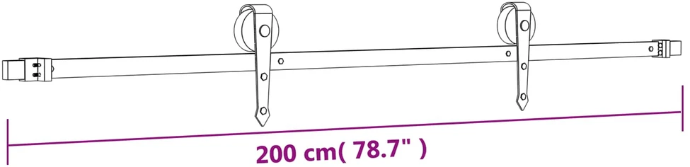 Slankios durys Natūrali ir juoda 90 x 210 cm