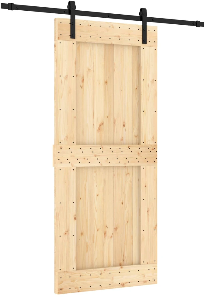 Slankios durys Natūrali ir juoda 90 x 210 cm