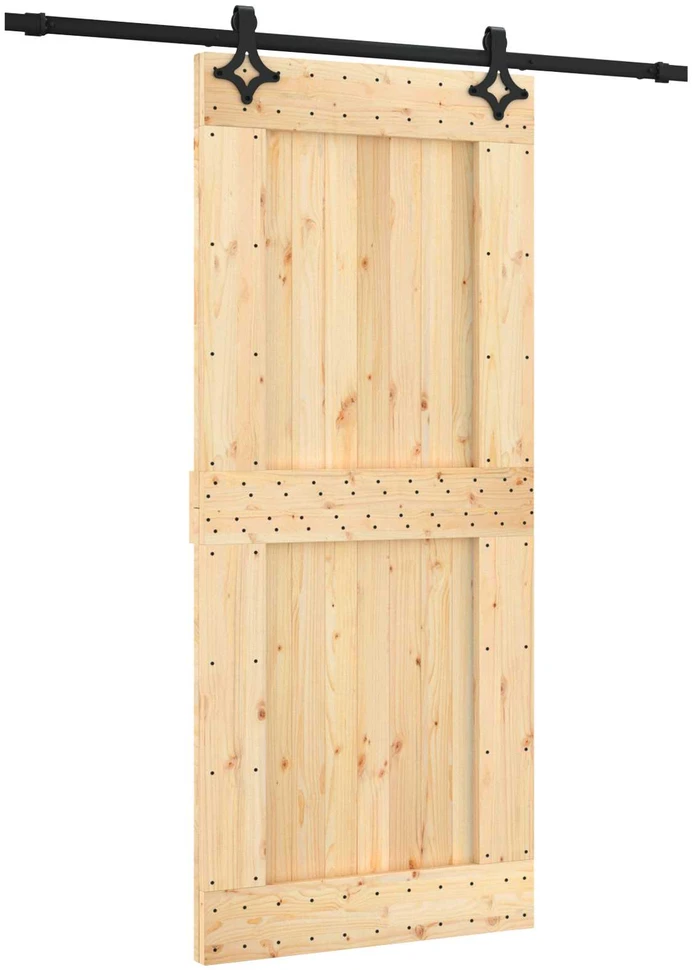 Slankios durys Natūrali ir juoda 90 x 210 cm