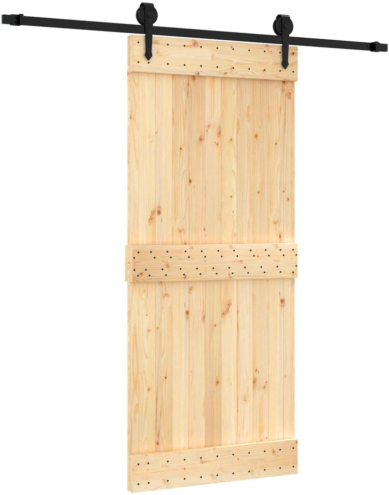Slankios durys Natūrali ir juoda 90 x 210 cm