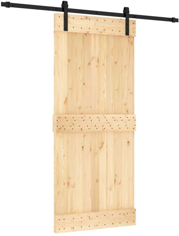 Slankios durys 90 x 210 cm Natūrali ir juoda