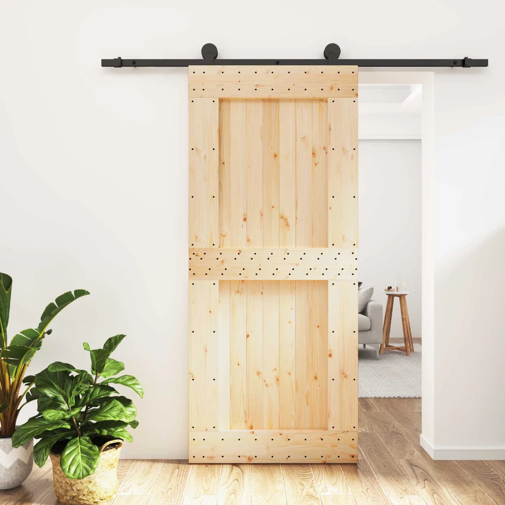 Slankios durys Natūrali ir juoda 90 x 210 cm