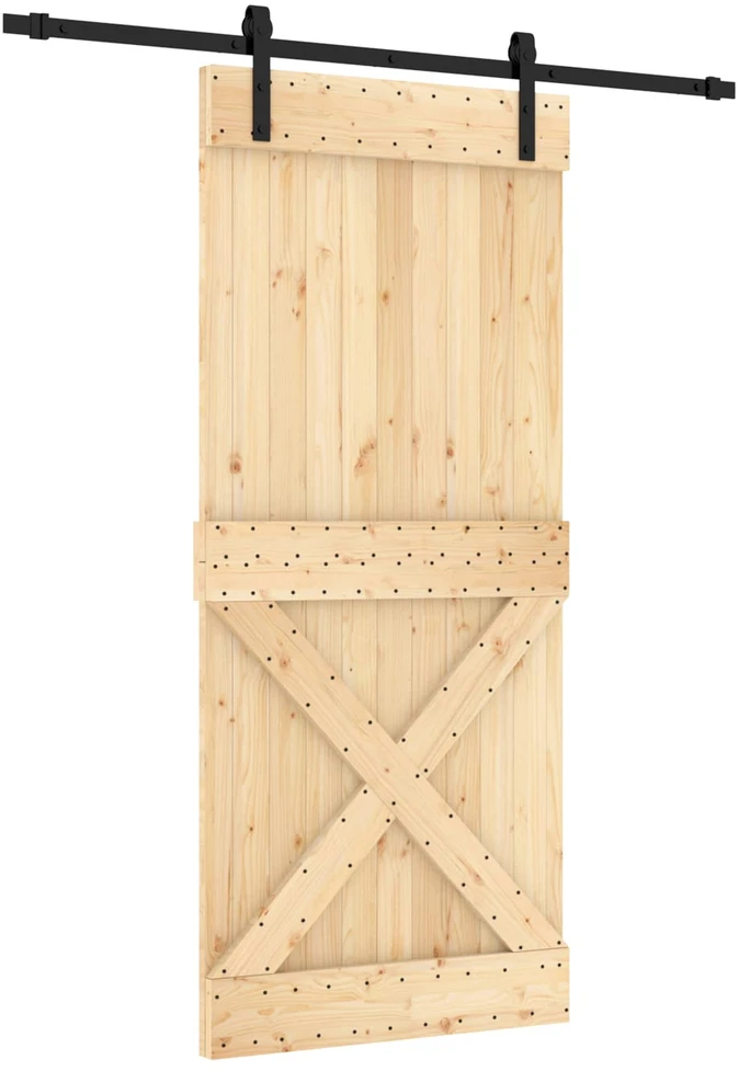 Slankios durys Natūrali ir juoda 90 x 210 cm