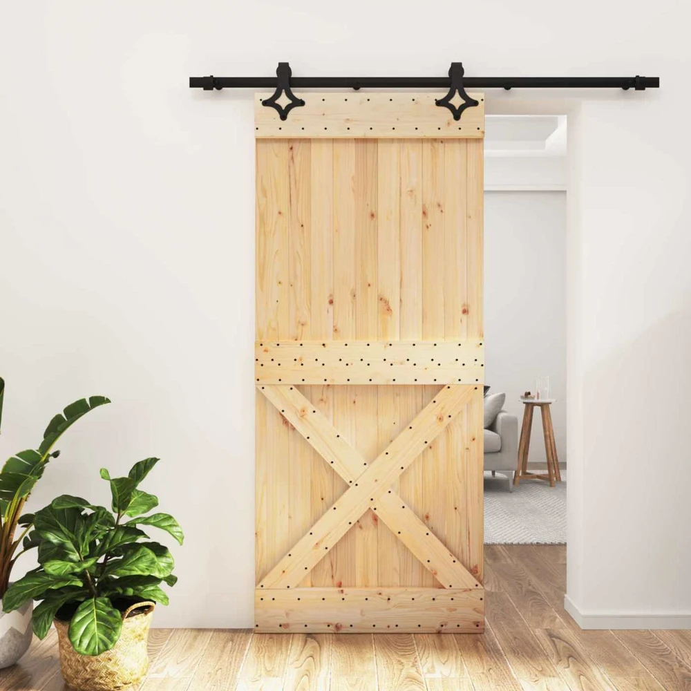 Slankios durys Natūrali ir juoda 90 x 210 cm