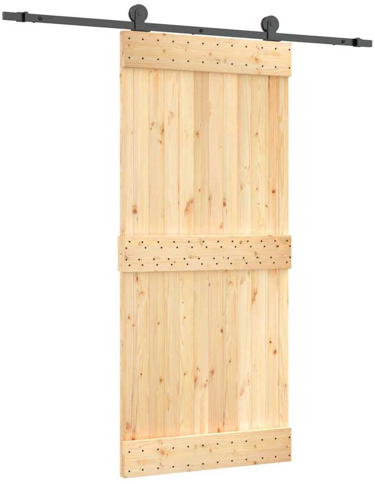 Slankios durys 90 x 210 cm Natūrali ir juoda