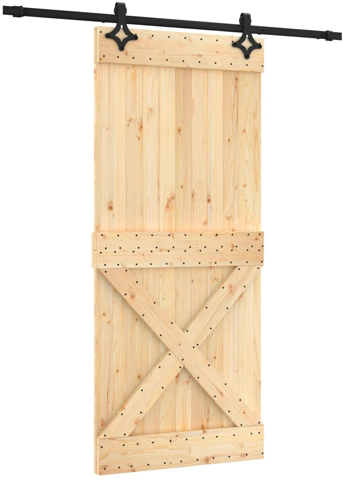 Slankios durys Natūrali ir juoda 90 x 210 cm