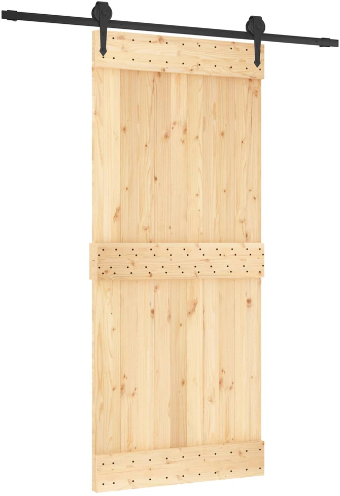 Slankios durys Natūrali ir juoda 90 x 210 cm