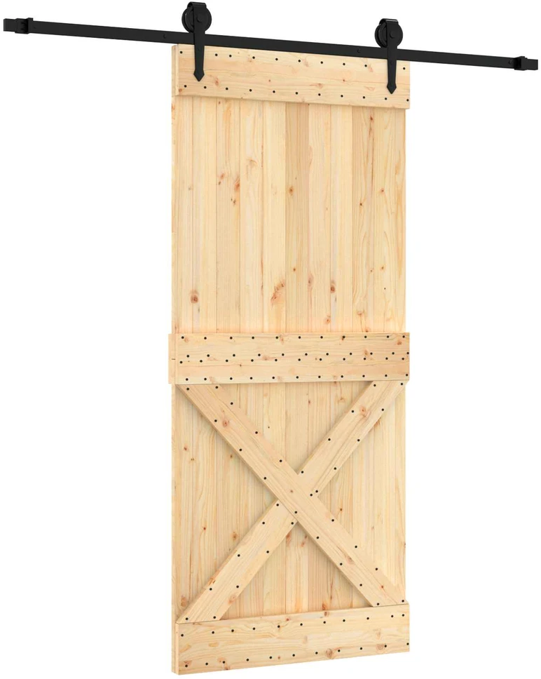 Slankios durys Natūrali ir juoda 90 x 210 cm